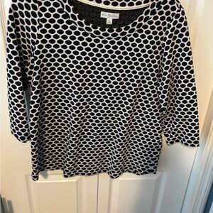 Kim Rogers Navy and White Long Sleeve Top